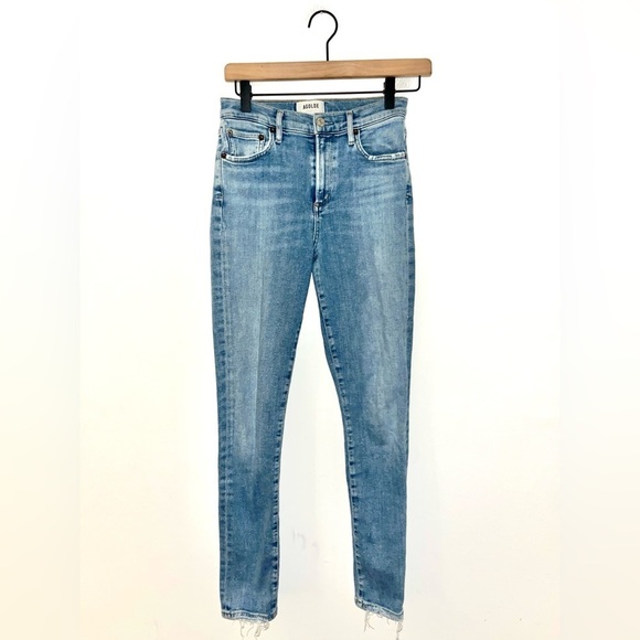 AGOLDE Mid Rise Blue Skinny Jeans Size 26 - Picture 1 of 11